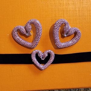 Swarovki earings and necklace